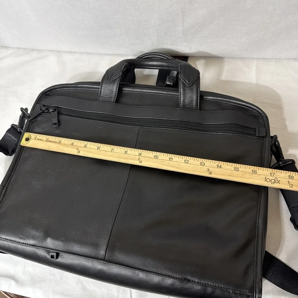 TUMI‎ Briefcase Leather Black Laptop Bag Business Travel Computer 96111DH
